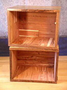 Square Storage Boxes, Cedar lined solid hardwood boxes