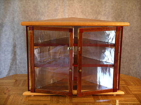 Walnut, Purple Heart and Oak Cabinet, custom wood project