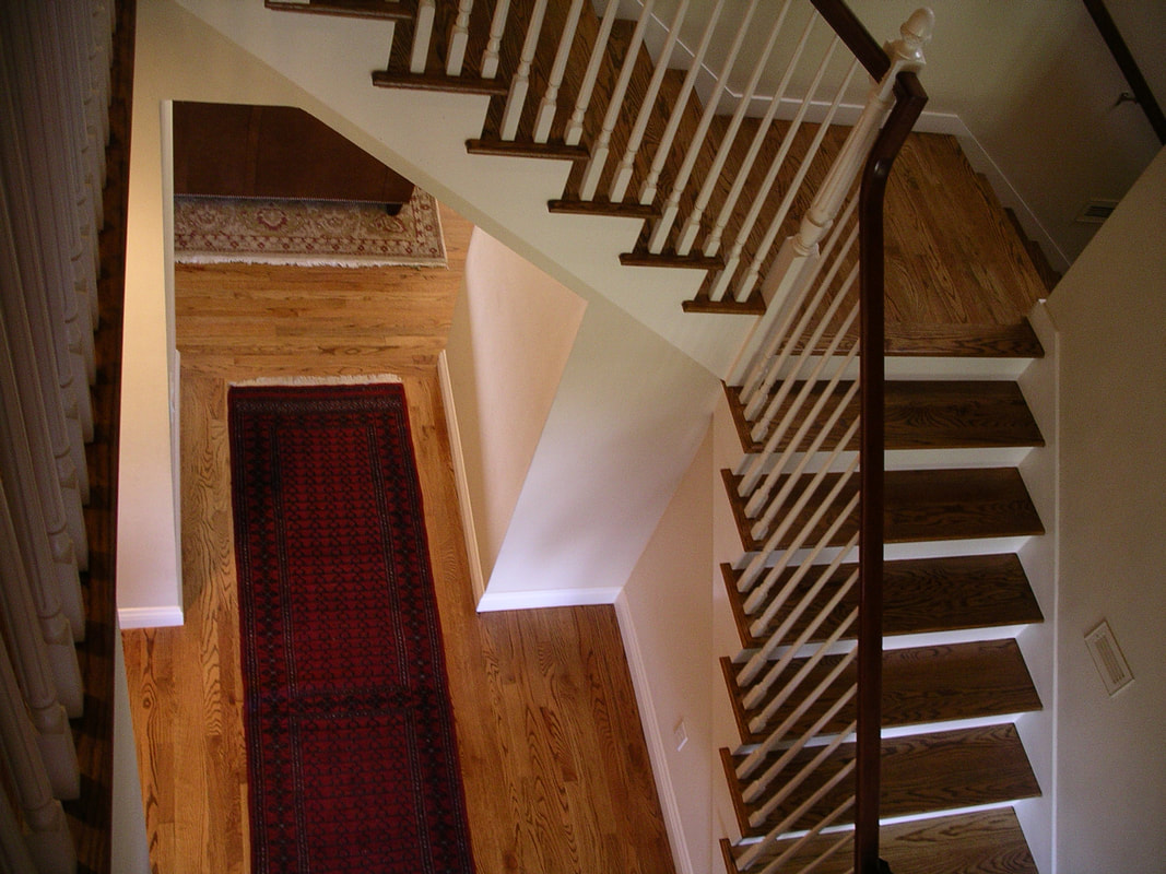 New Wood floor and stair surface.
